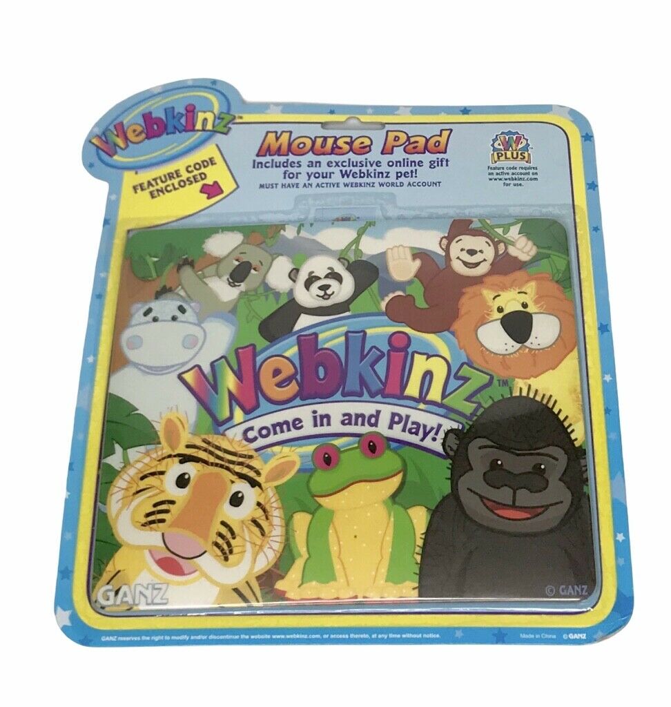 Webkinz Mouse Pad Feature Code Enclosed Panda Monkey Hippo Tiger Frog Sealed