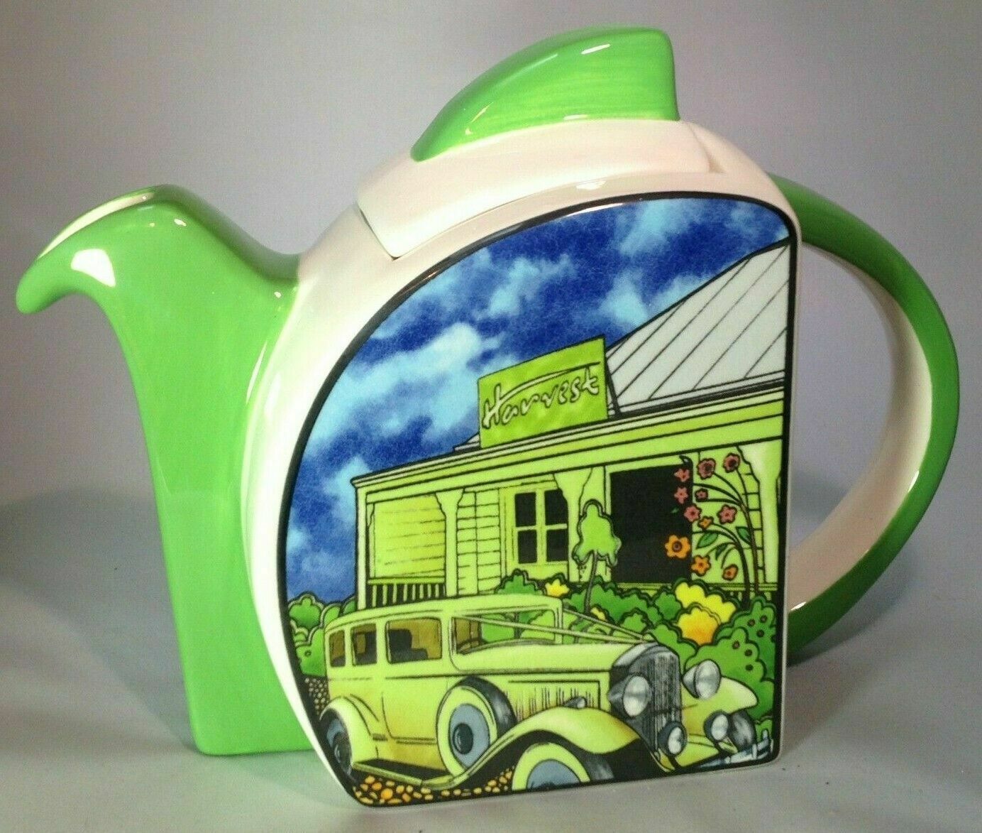 Clarice Cliff Gotham  Stunning Out Of Issue 'newrybar' Teapot - Rare - Nr!